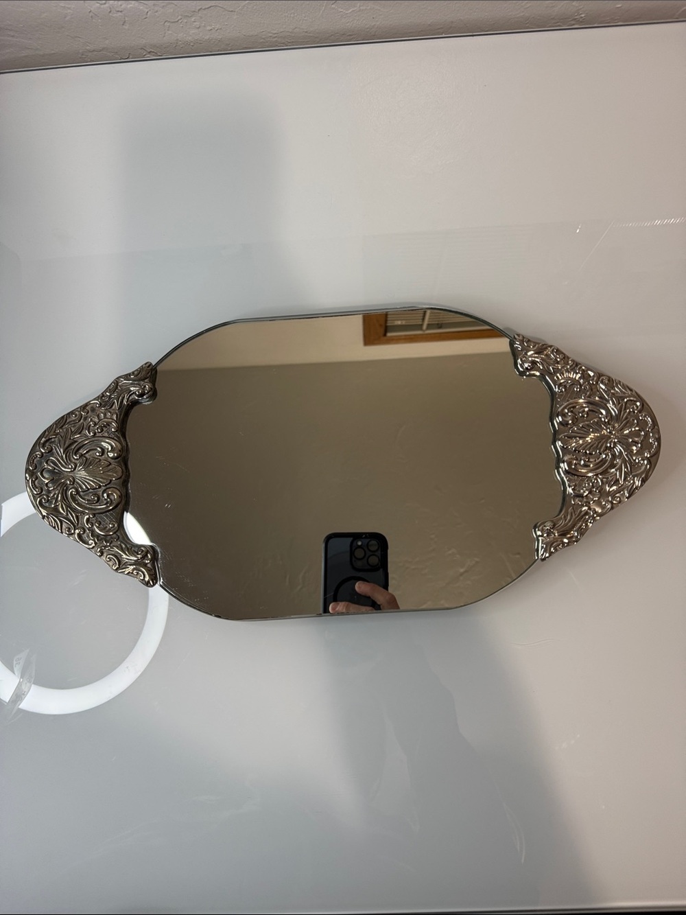 International Silver Co silver mirrored vanity tray